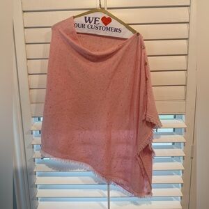 Lilly Pulitzer, 100% Cashmere, Pink Speckled Poncho with Button Detail
